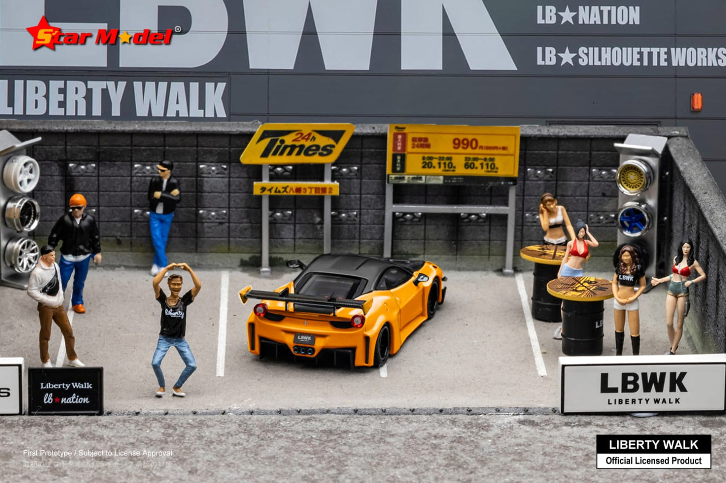 Star Model 1/64 LBWK Ferrari 458 Italia - Orange/Carbon