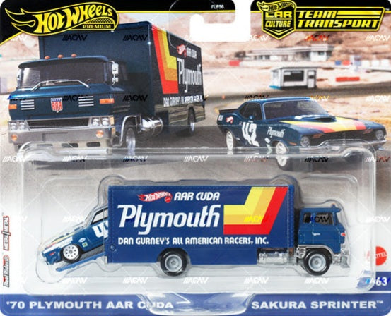 Hot Wheels Premium 1/64 Plymouth Hemi Cuda Team Transport