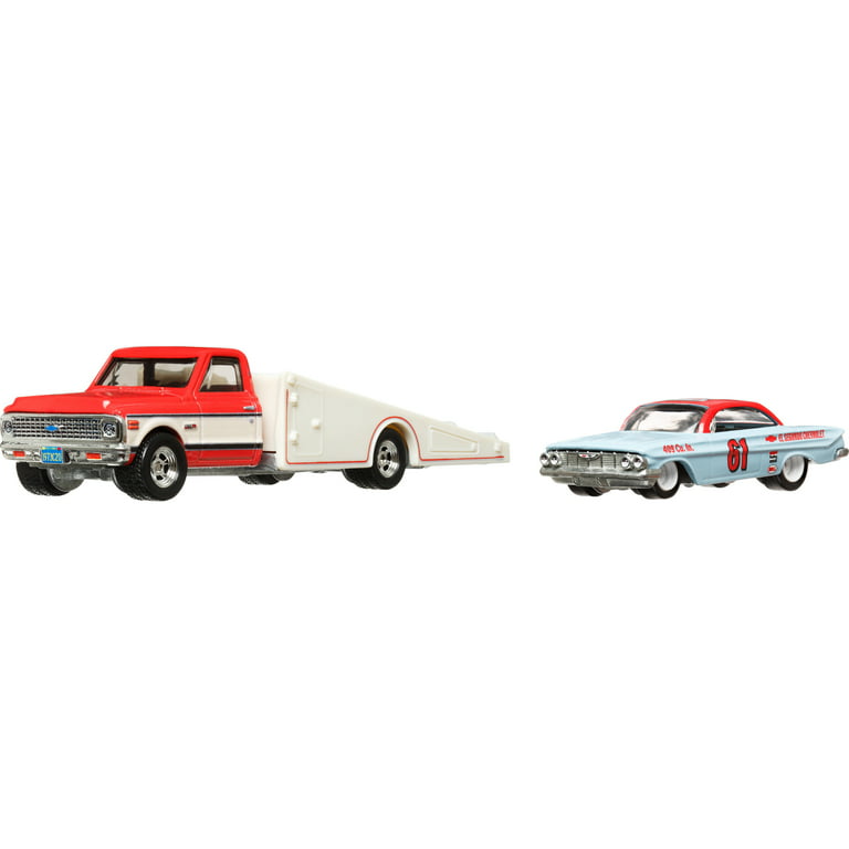 Hot Wheels Premium 1/64 1961 Chevy Impala & 1972 Chevy Ramp Truck