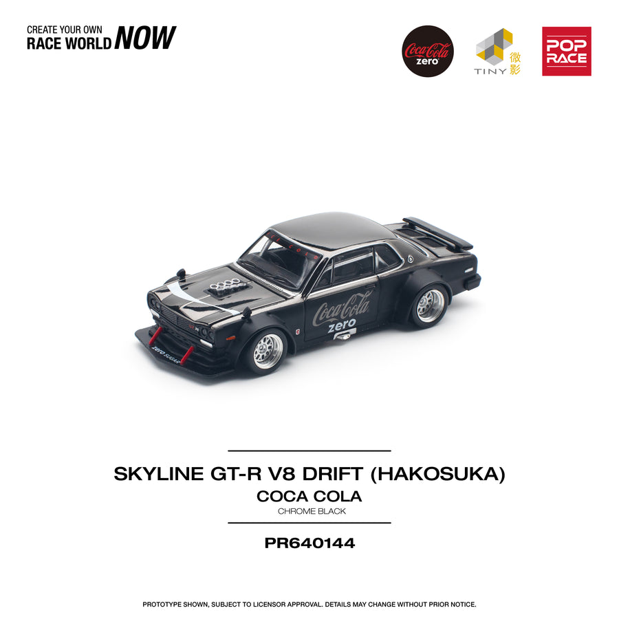 Pop Race 1/64 Nissan Skyline V8 Drift Hakasuka - Coke Zero