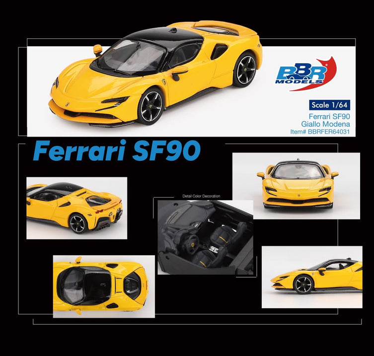 BBR 1/64 Ferrari SF90 - Giallo Modena
