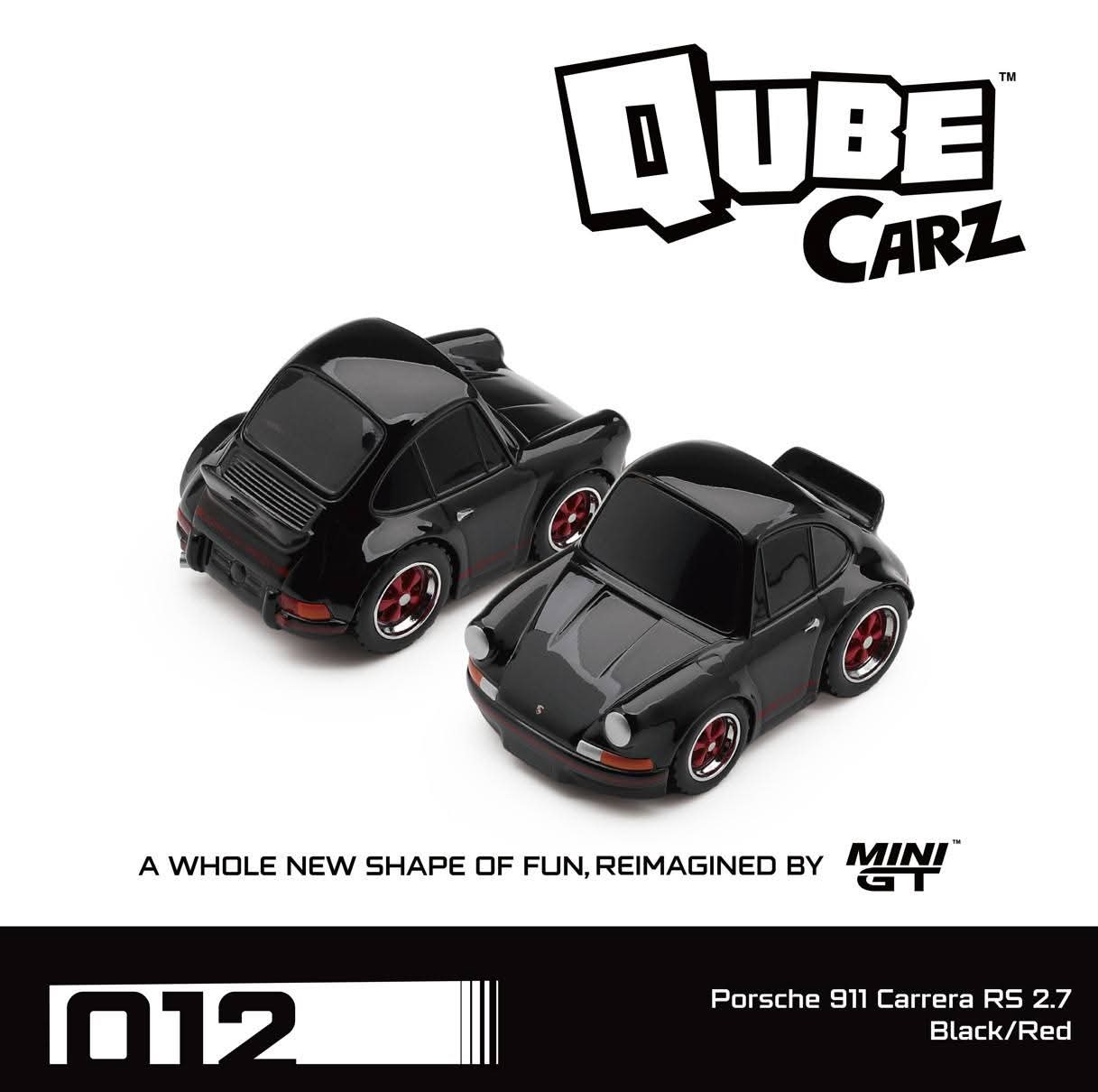 Mini GT 1/64 Qube Carz Porsche 911 Carrera RS 2.7 - Black/Red