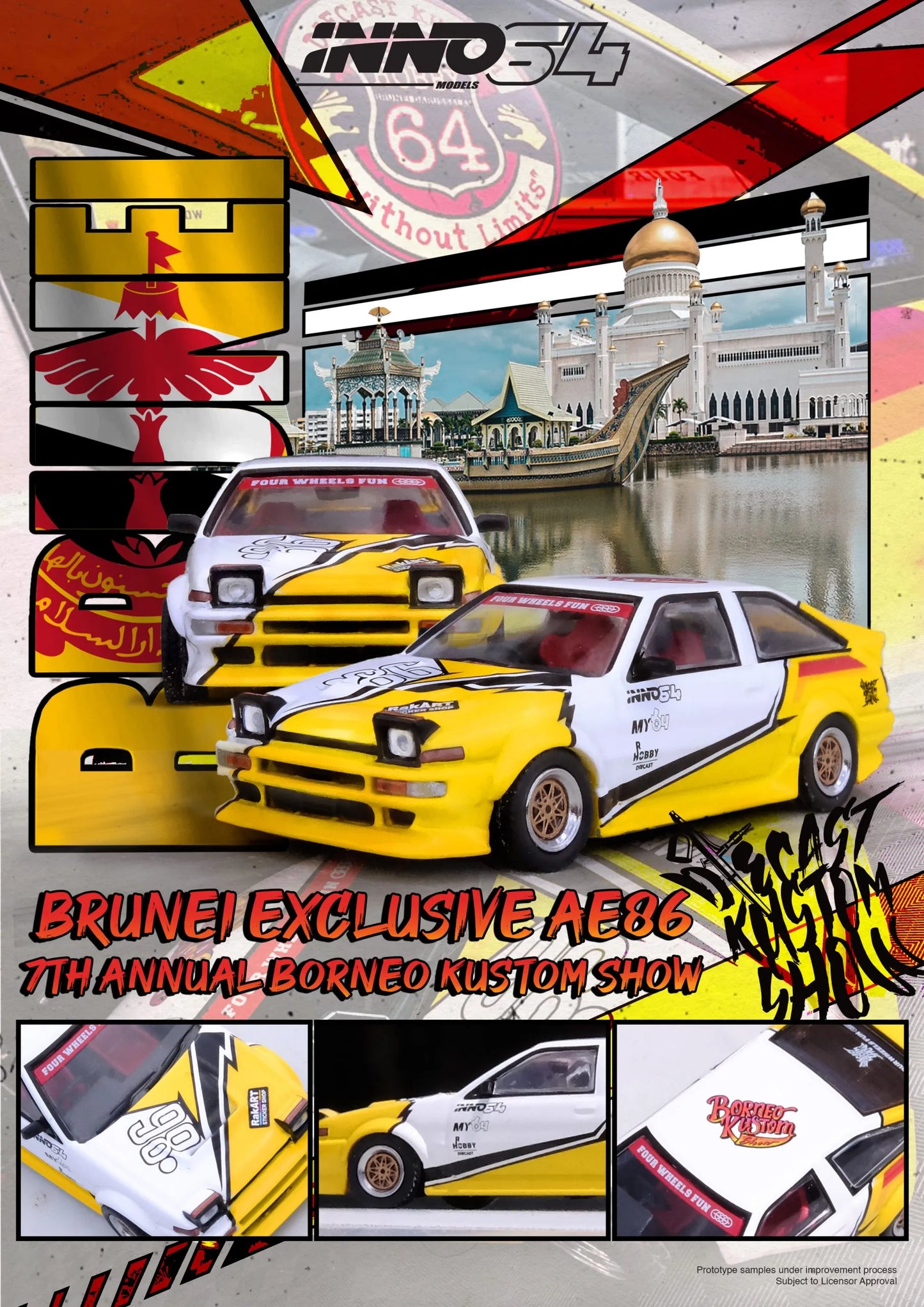 Inno64 1/64 Toyota AE86 Corolla - Brunei Exclusive