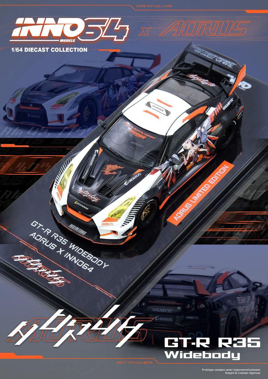 ⚠️ PRE ORDER ⚠️ Inno64 1/64 Nissan GTR (R35) Widebody - Aorus Special Edition