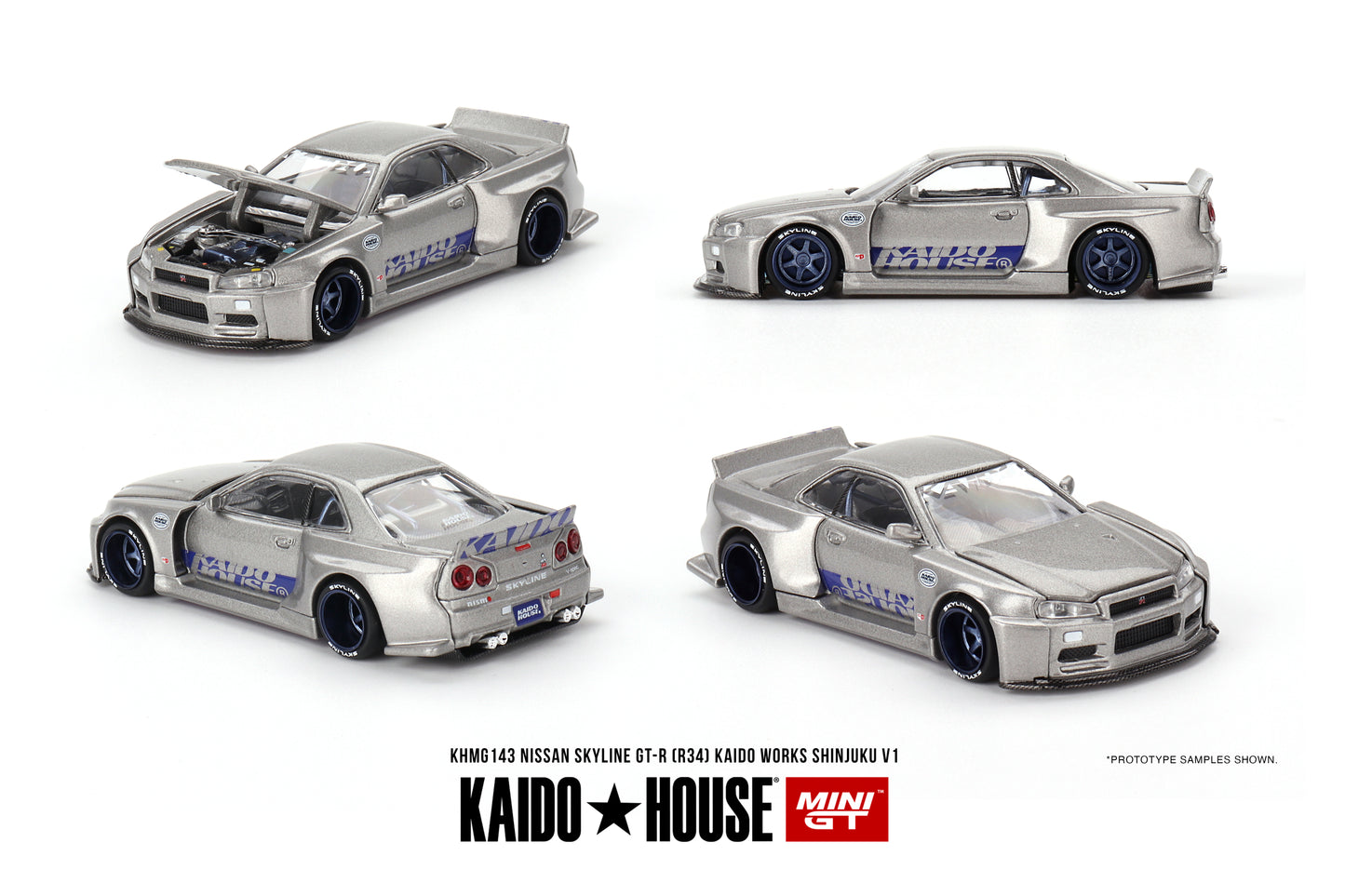 Mini GT x Kaido House 1/64 Nissan Skyline GT-R (R34) - Shinjuku V.1