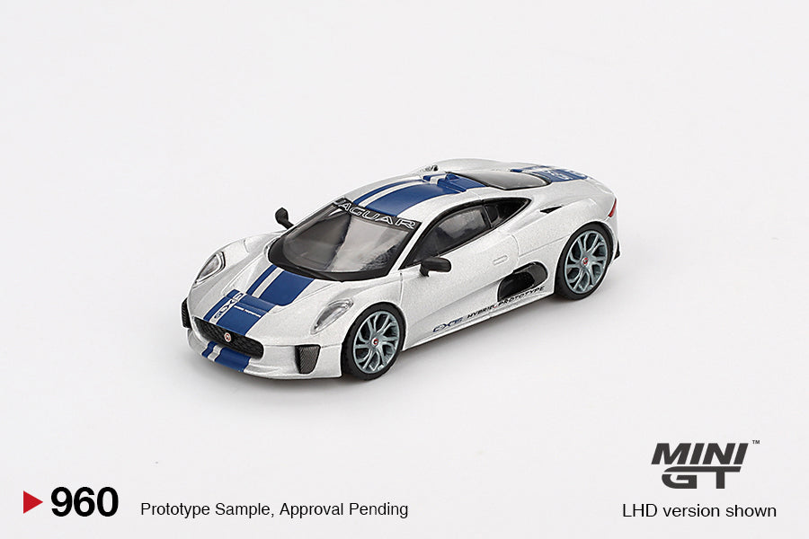 Mini GT 1/64 Jaguar C-X75 Prototype (#960) - Silver/Blue