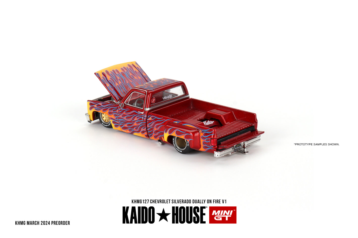 Mini GT x Kaido House 1/64 Chevrolet Silverado Dually - Dually On Fire V.1