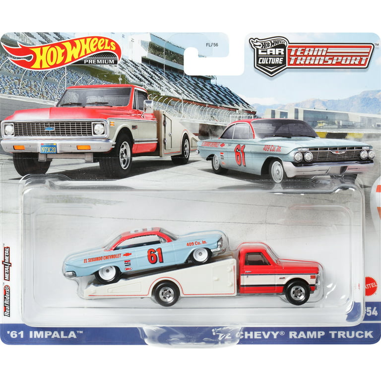 Hot Wheels Premium 1/64 1961 Chevy Impala & 1972 Chevy Ramp Truck