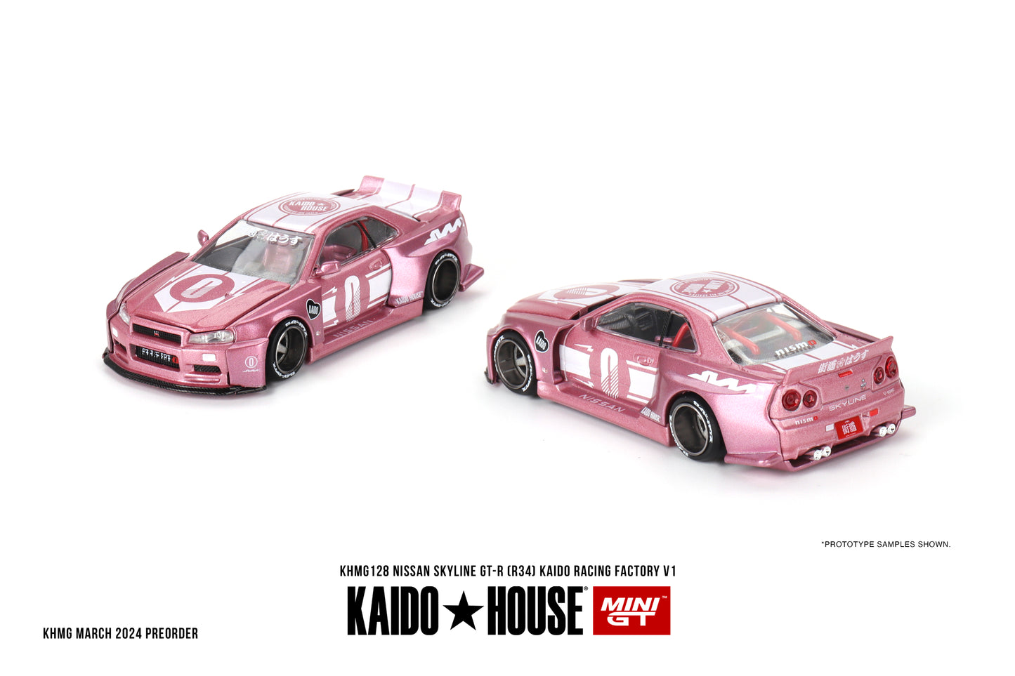 Mini GT x Kaido House 1/64 Nissan Skyline GT-R (R34) - KAIDO RACING FACTORY V1