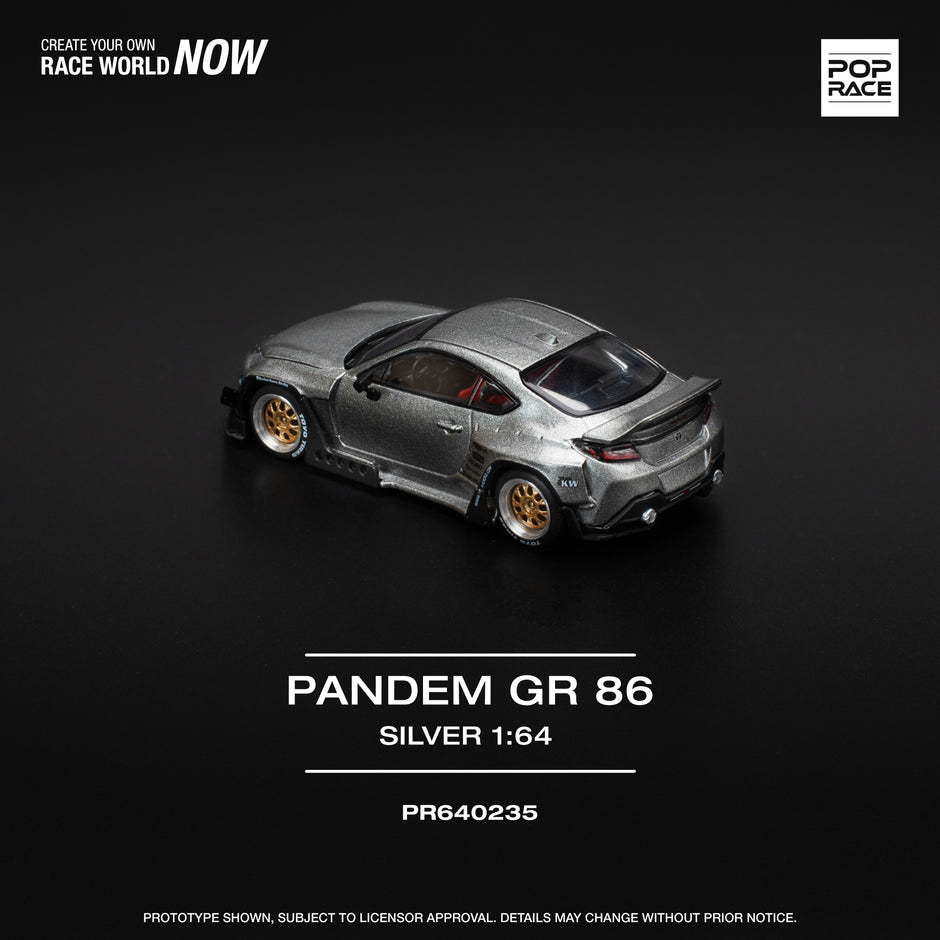 Pop Race 1/64 Pandem Toyota GR86 - Silver