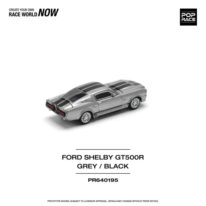 Pop Race 1/64 Shelby GT500 (1967) - Silver With Black Stripes