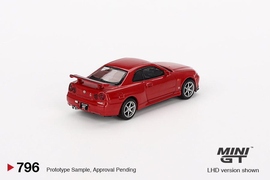 Mini GT 1/64 Nissan Skyline GT-R (R34) V-Spec (#796) - Active Red