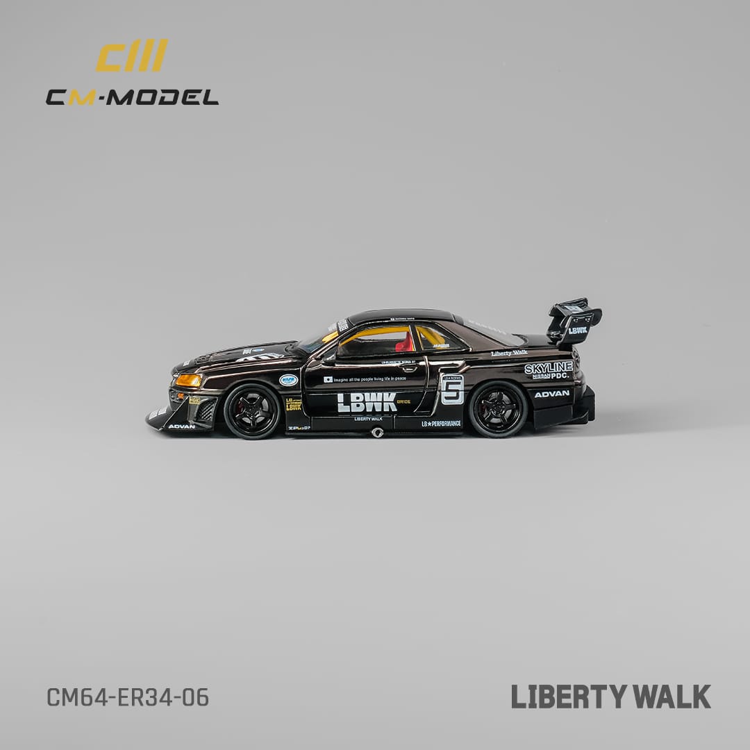 CM Model 1/64 LBWK Super Silhouette Nissan Skyline ER34 - Silver