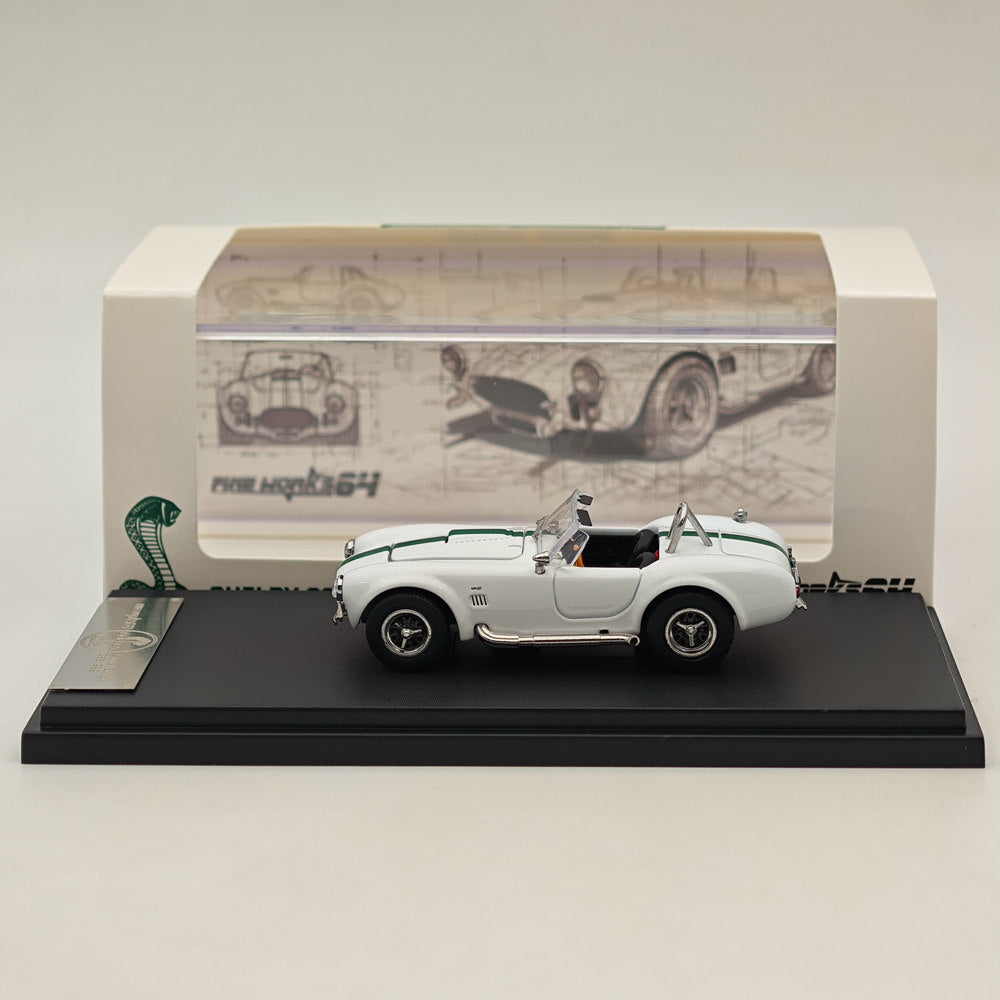 Fine Works64 1/64 Shelby 427 Cobra - White/Green Stripes
