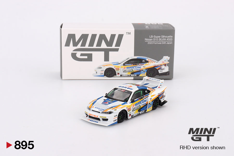 Mini GT 1/64 LB Super Silhouette Nissan Silvia (S15) - #555 Formula Drift Japan 2023