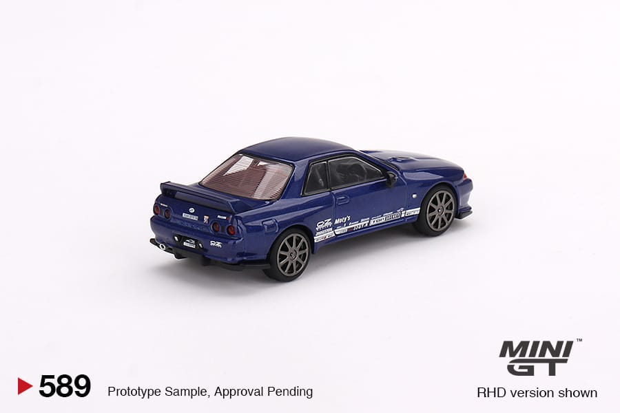 Mini GT 1/64 Nissan Skyline GT-R (R32) Top Secret VR32 (#589) - Metallic Blue