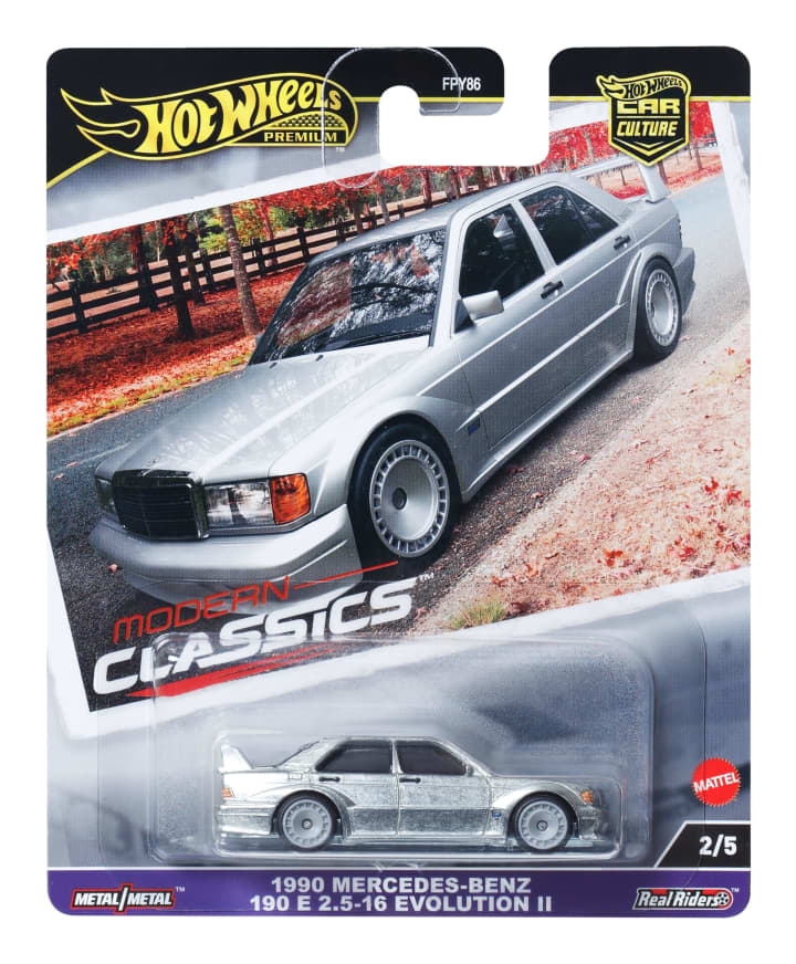 Hot Wheels Premium 1/64 Mercedes-Benz 190E 2.5-16 Evolution II - Silver