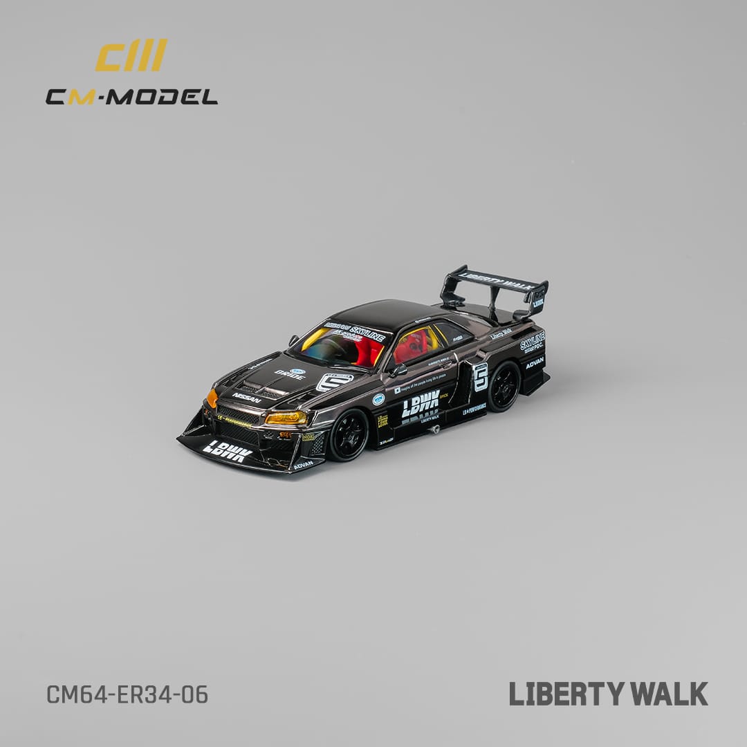 CM Model 1/64 LBWK Super Silhouette Nissan Skyline ER34 - Silver