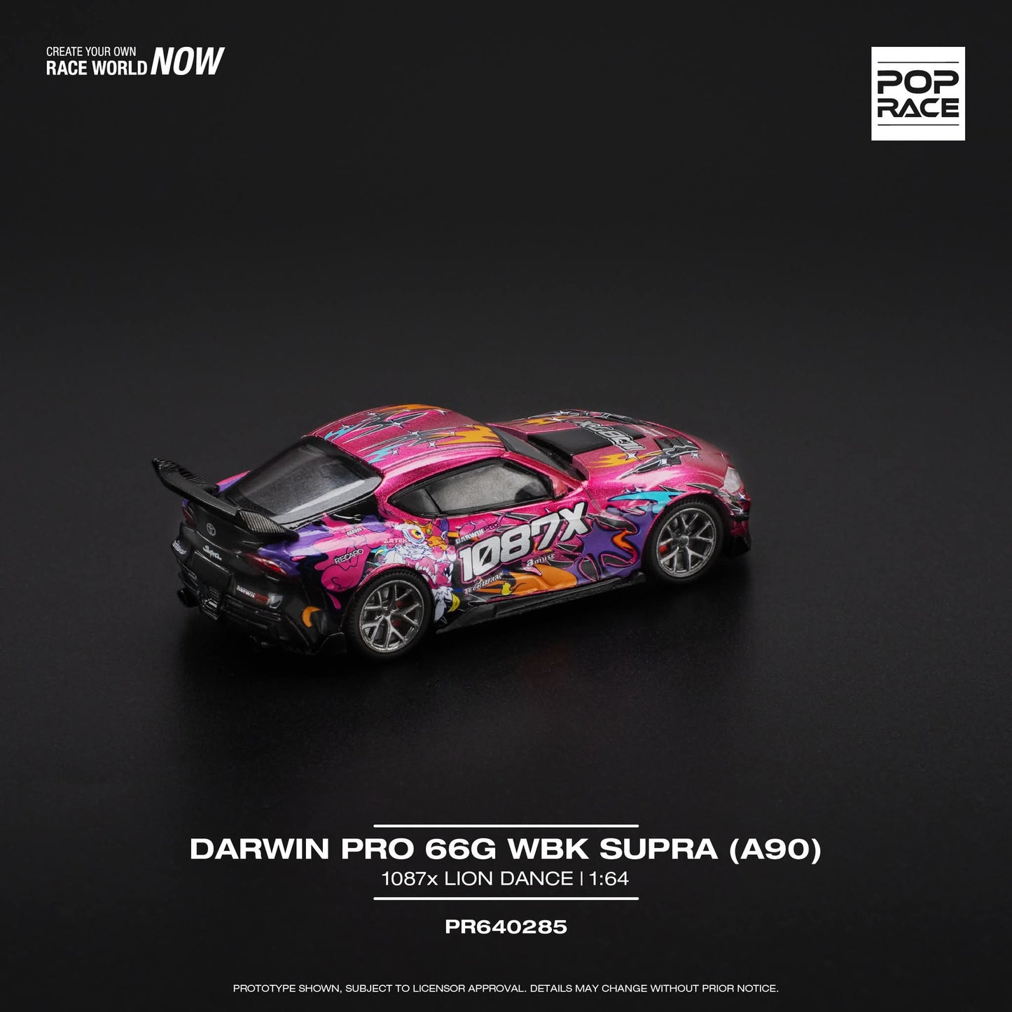 Pop Race 1/64 Toyota GR Supra Darwin Pro WBK Supra - 1087X Lion Dance Livery