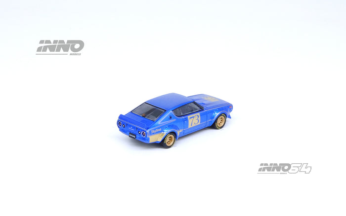 Inno64 1/64 Nissan Skyline 2000 GTR (KPGC110) - 1972 Racing Concept Metallic Blue/Gold