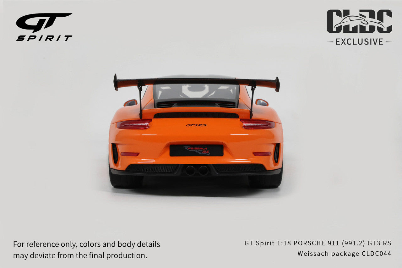GT Spirit 1/18 Porsche 911 (991.2) GT3 RS Weissach Package - Orange/Black CLDC EXCLUSIVE RELEASE