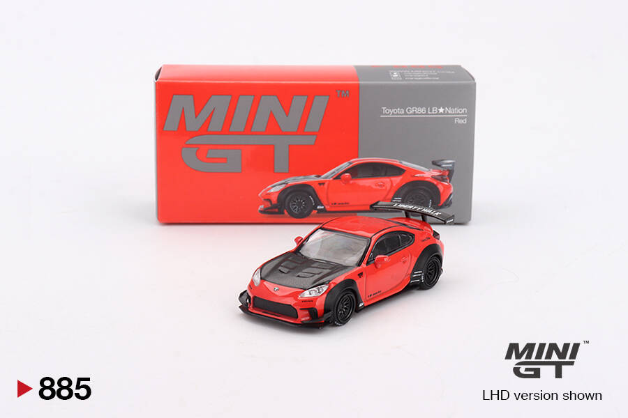 Mini GT 1/64 Toyota GR86 LB★Nation (#885) - Red
