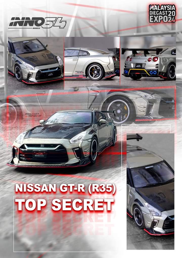 Inno64 1/64 Top Secret Nissan GT-R (R35) - Jade (MALAYSIA DIECAST EXPO 2024 SPECIAL EDITION)