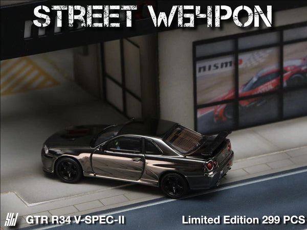 Street Warrior 1/64 Nissan Skyline GTR (R34) - Chrome Black Edition