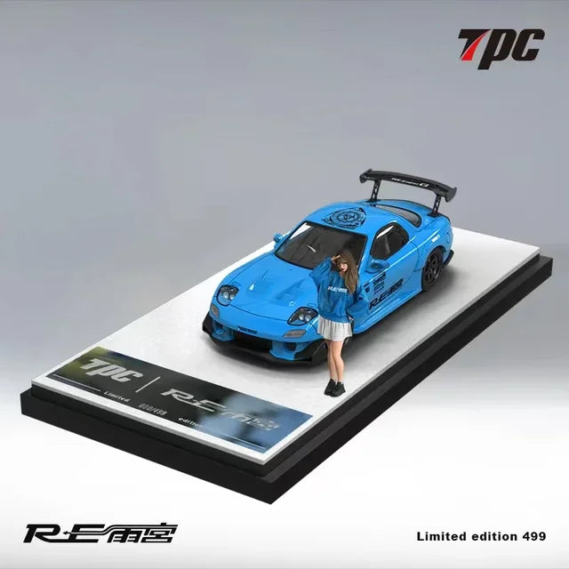 TPC Diecast 1/64 Mazda RX7 + Fugurine - Blue
