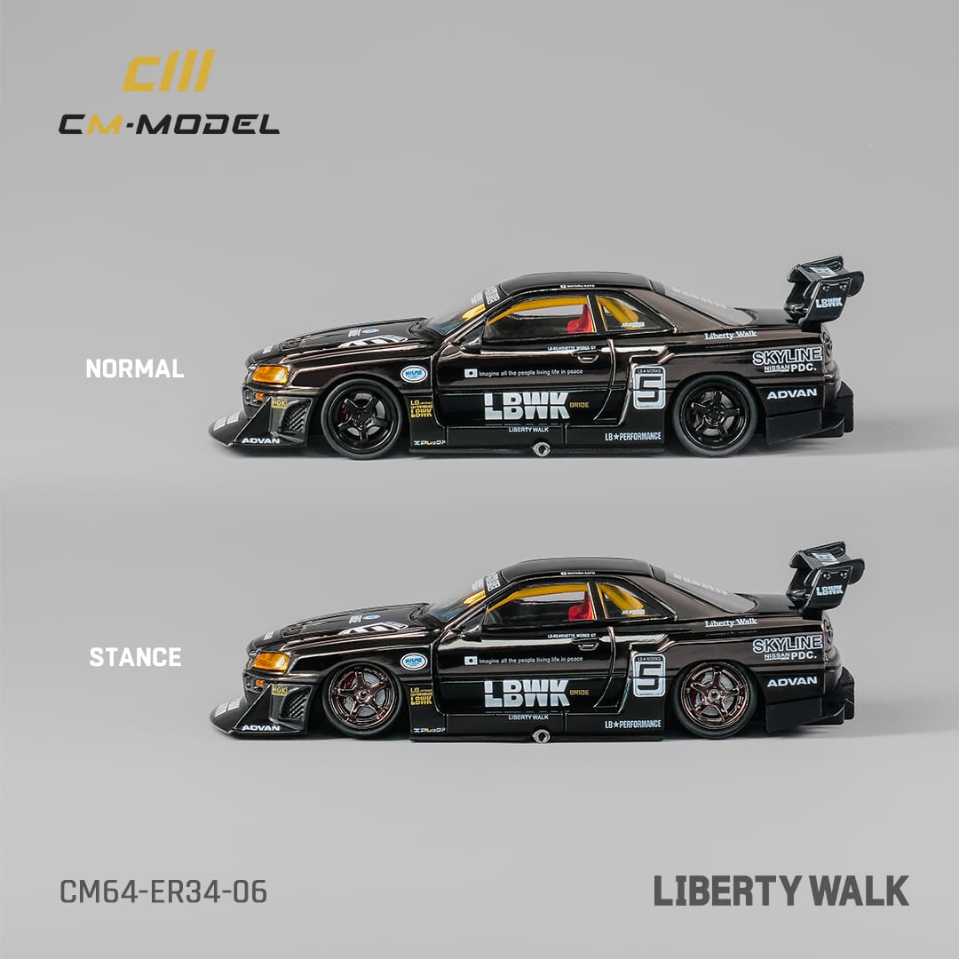 CM Model 1/64 LBWK Super Silhouette Nissan Skyline ER34 - Silver