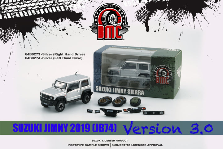 BM Creations 1/64 Suzuki Jimny With Accessories (Silver)