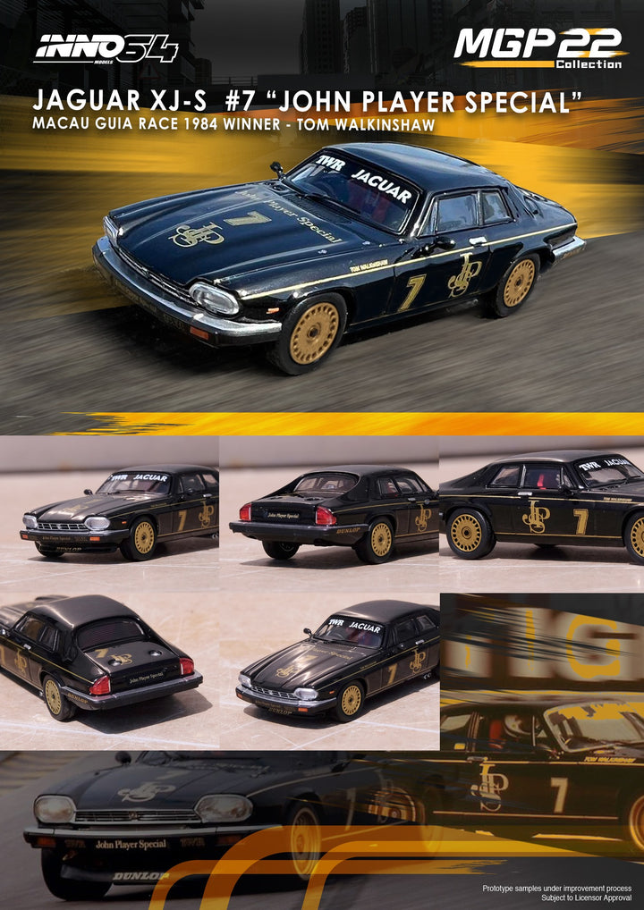 Inno64 1/64 Jaguar XJ-S #7
John Player Special (JPS) - Macau Guia Race 1984
Winner *SPECIAL EDITION*