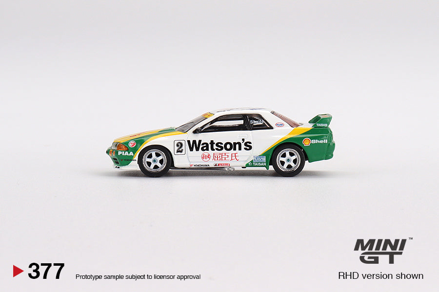 Mini GT 1/64 Nissan Skyline GT-R R32 Gr.A (#377) 1991 Macau GP Watsons Livery