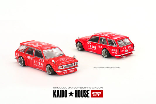 Mini GT x Kaido House 1/64 Datsun 510 Wagon - Kaido Fire Dept V1