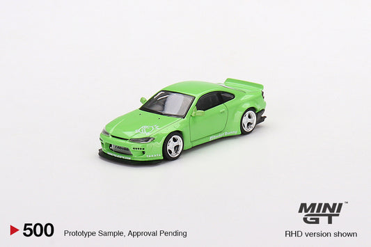 Mini GT 1/64 Pandem Nissan Silvia S15 Rocket Bunny (#500) - Green