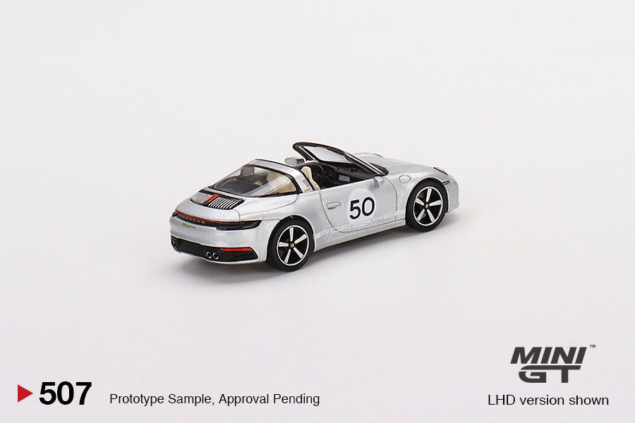 Mini GT 1/64 Porsche 911 Targa 4S Heritage Design Edition (#507) - Silver Metallic