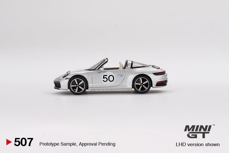 Mini GT 1/64 Porsche 911 Targa 4S Heritage Design Edition (#507) - Silver Metallic
