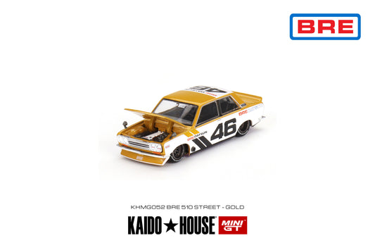 Mini GT x Kaido House 1/64 Datsun 510 Street BRE V.3 - Gold/White