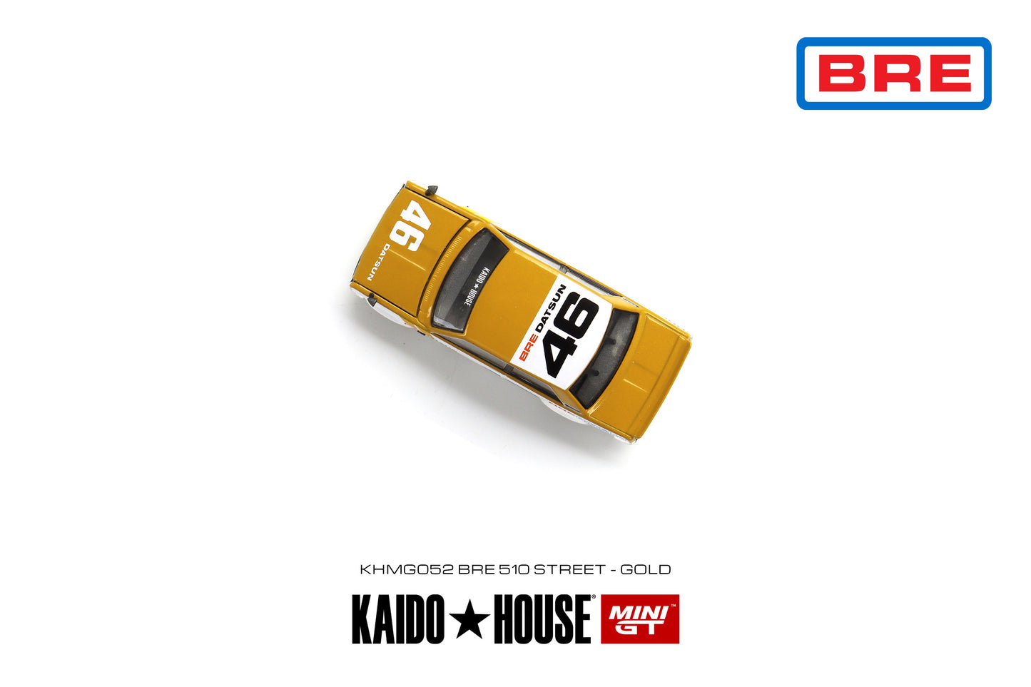 Mini GT x Kaido House 1/64 Datsun 510 Street BRE V.3 - Gold/White