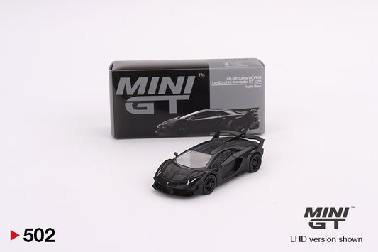 Mini GT 1/64 LB-Silhouette Works Lamborghini Aventador GT EVO (#502) - Matte Black
