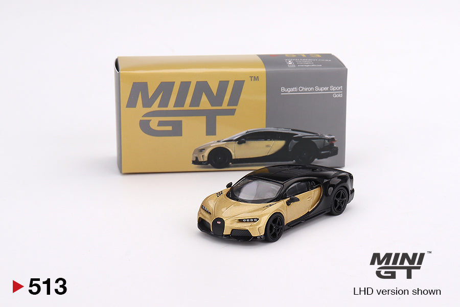 Mini GT 1/64 Bugatti Chiron Super Sport (#513) - Gold/Black