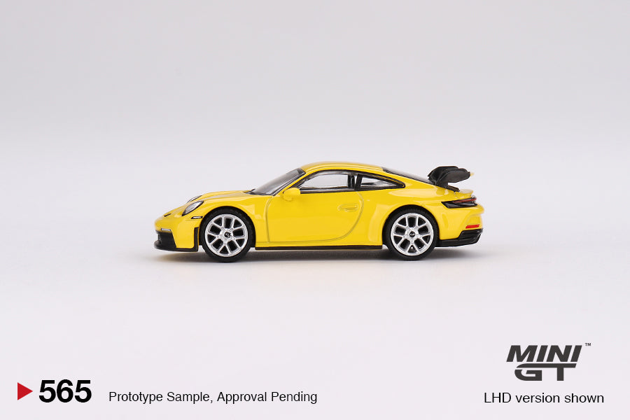 Mini GT 1/64 Porsche 911 (992) GT3 (#565) - Racing Yellow