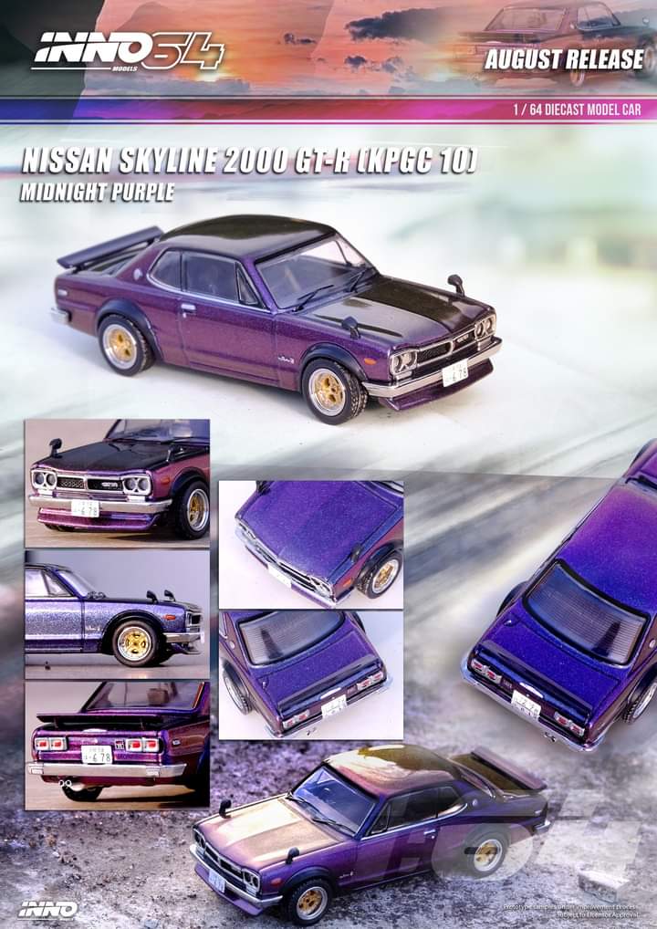 Inno64 1/64 Nissan Skyline 2000 GT-R (KPGC10) - Midnight Purple