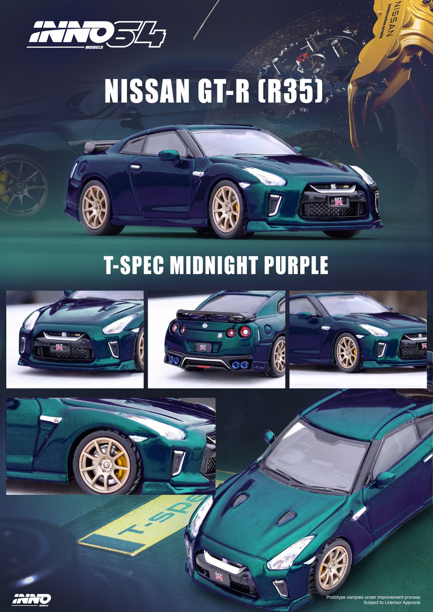 Inno64 1/64 Nissan GTR (R35) T-Spec - Midnight Purple