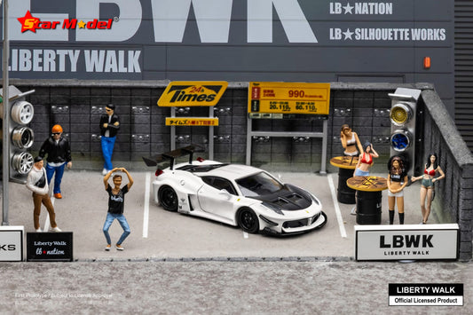 Star Model 1/64 LBWK Ferrari 458 Italia - White/Carbon