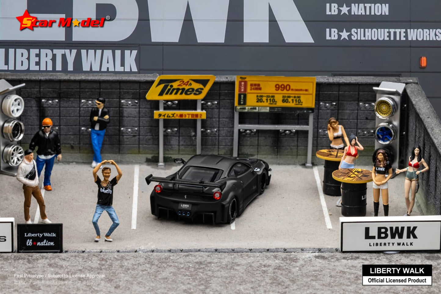 Star Model 1/64 LBWK Ferrari 458 Italia - Black