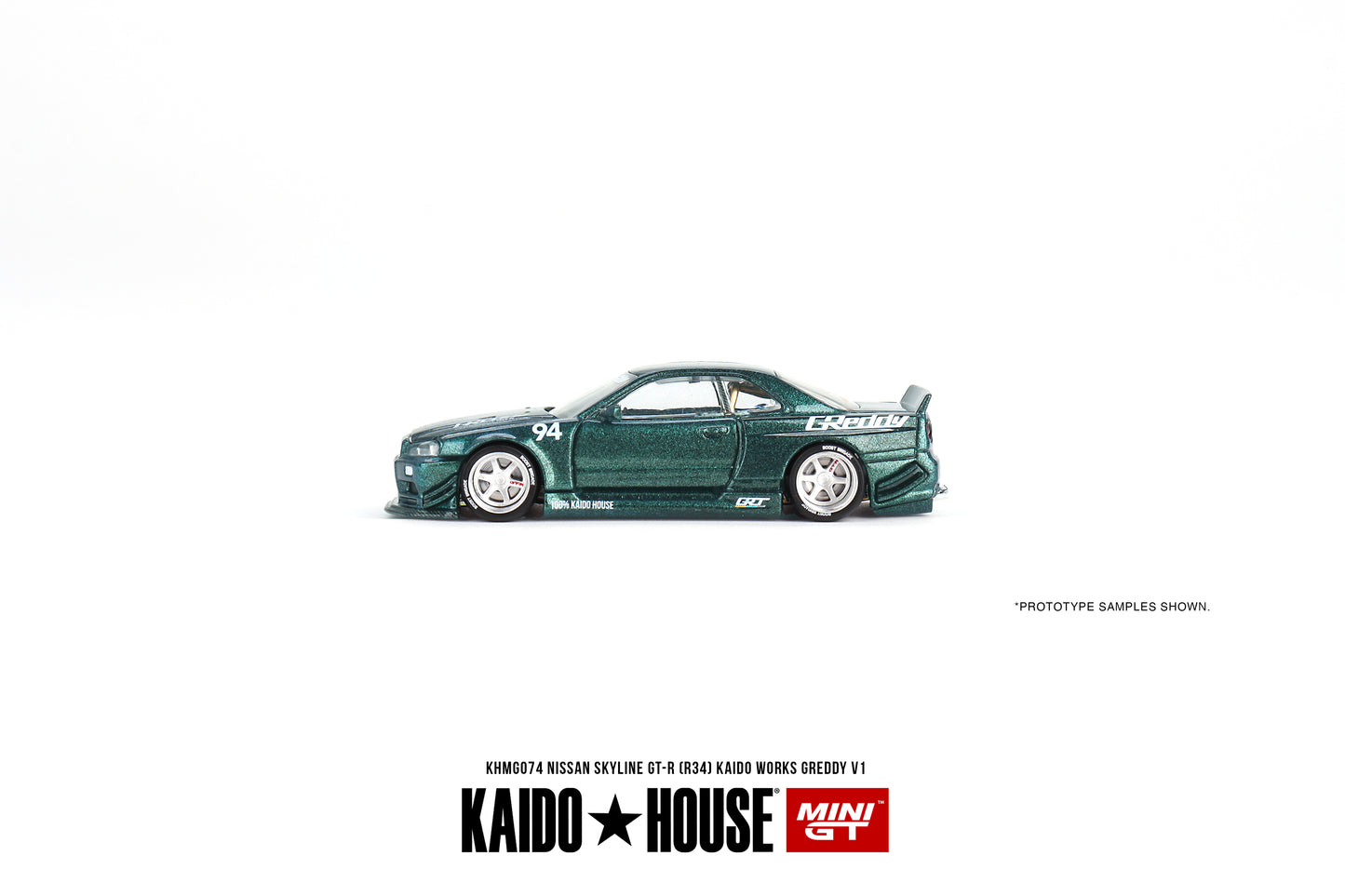 Mini GT x Kaido House 1/64 Nissan Skyline GTR (R34) - Kaido Works GReddy V.1