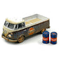 Johnny Lightning 1/64 Volkswagen T1 Transporter + Oil Drums - Gulf