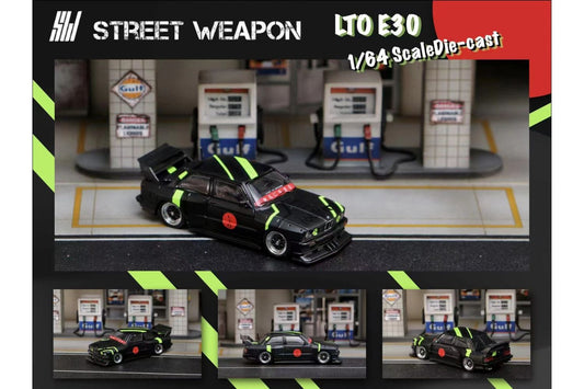 Street Weapon 1/64 BMW M3 (E30) LTO - Matte Black/Green