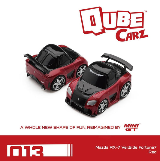 Mini GT 1/64 Qube Carz Veilside Mazda RX7 - Dark Red/Black